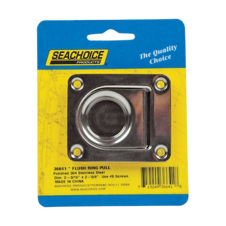 Seachoice Seachoice Polished Stainless Steel 2-3/16 in. L X 2-5/8 in. W Flush Ring Pull 1 pk 36641